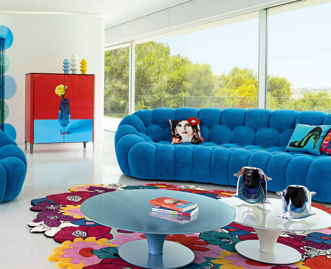 3'' Luxury Blue Bubble Sofa Set