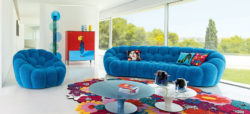 3'' Luxury Blue Bubble Sofa Set