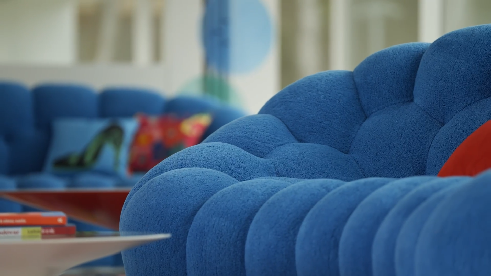 3' Luxury Blue Bubble Sofa Set