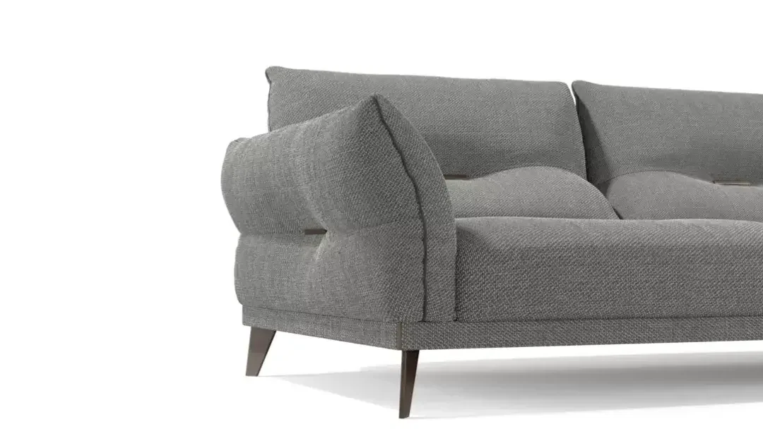 Canapé contemporain en tissu gris – Élégance et confort pour un intérieur moderne