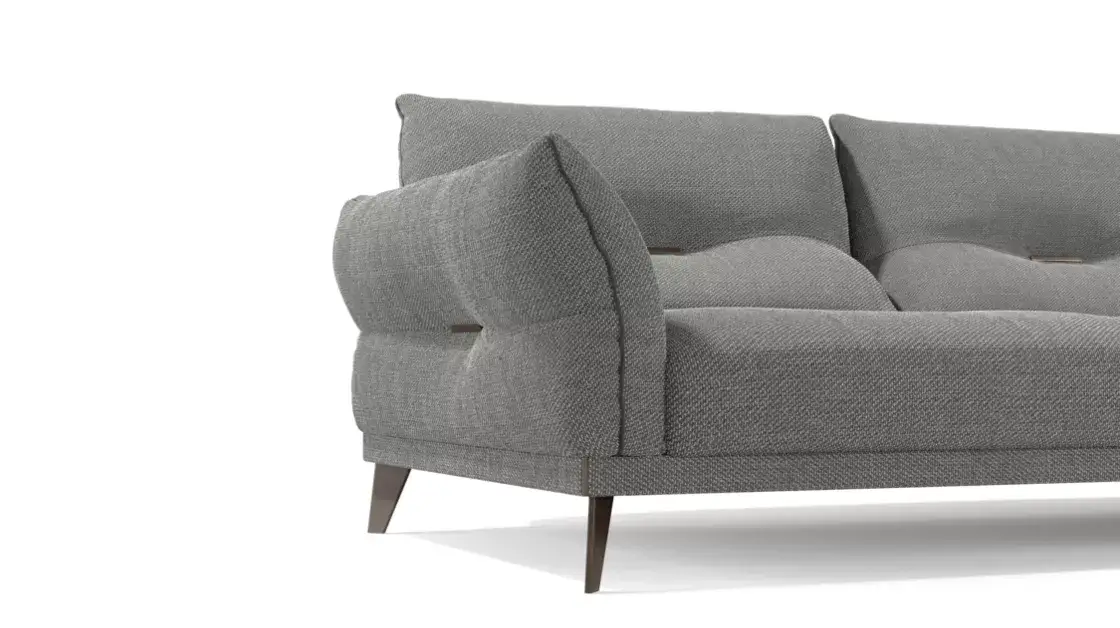 Canapé contemporain en tissu gris – Élégance et confort pour un intérieur moderne