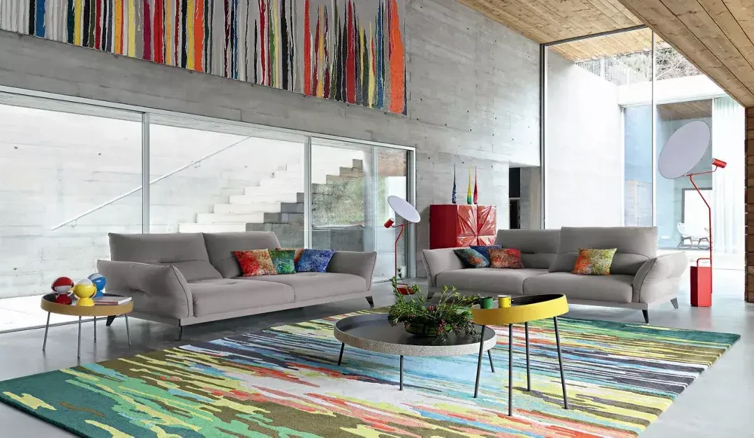 Canapé contemporain en tissu gris – Élégance et confort pour un intérieur moderne