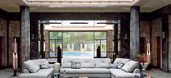 Canapé d’angle panoramique gris – Confort premium et design contemporain