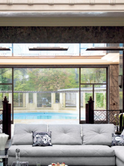 Canapé d’angle panoramique gris – Confort premium et design contemporain