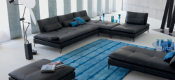 Canapé modulable en cuir noir – Design contemporain et élégance intemporelle