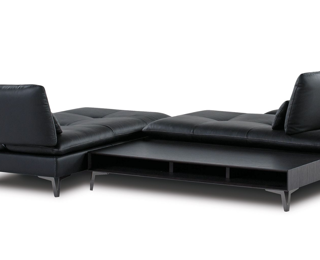 Canapé modulable en cuir noir – Design contemporain et élégance intemporelle