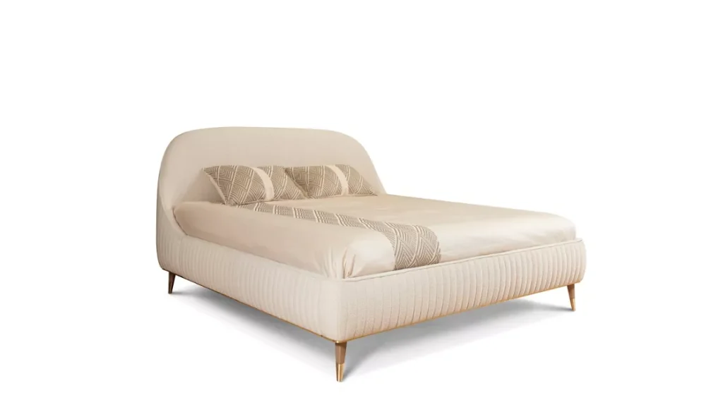 4' Lit Contemporain avec Tête de Lit Sculpturale